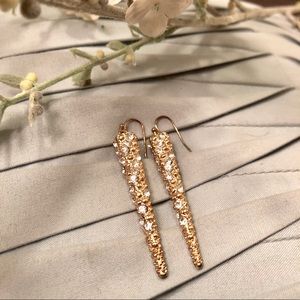 Gold & Sparkle Spike Drop Earrings